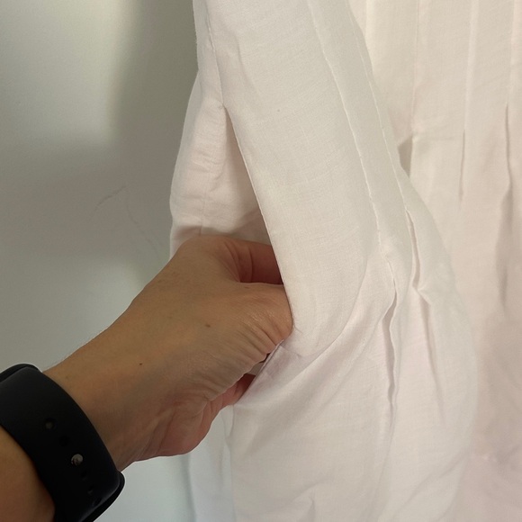 Ralph Lauren Black Label White Sleeveless Midi Pleated Dress Pockets - Picture 5 of 10